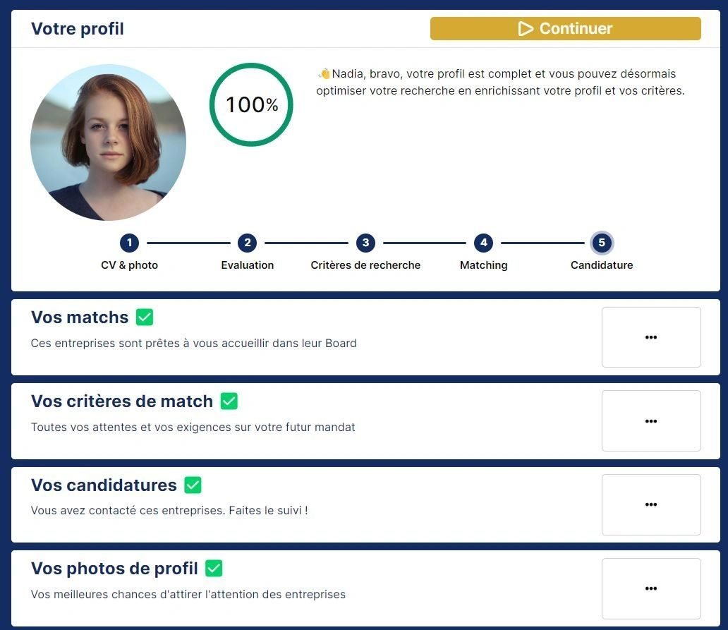 Interface d’évaluation et de shortlist côté entreprise